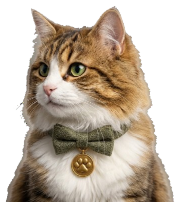 Chat avec nœud papillon et médaille gravée personnalisée