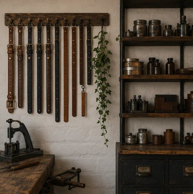 Collier en cuir personnalisé prêt à l'emballage.