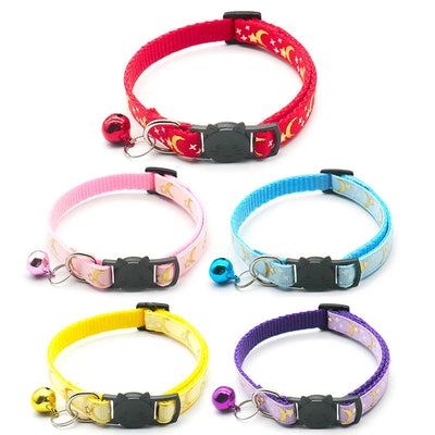 Collier Chat Étoiles et Lune