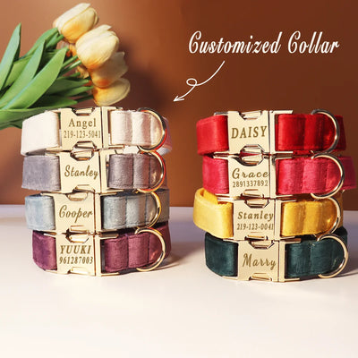 Collier chien nylon nœud personnalisé