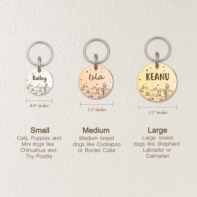 Médaille Chat Ronde Étoiles
