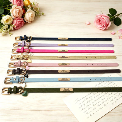 Collier chiot en cuir personnalisé