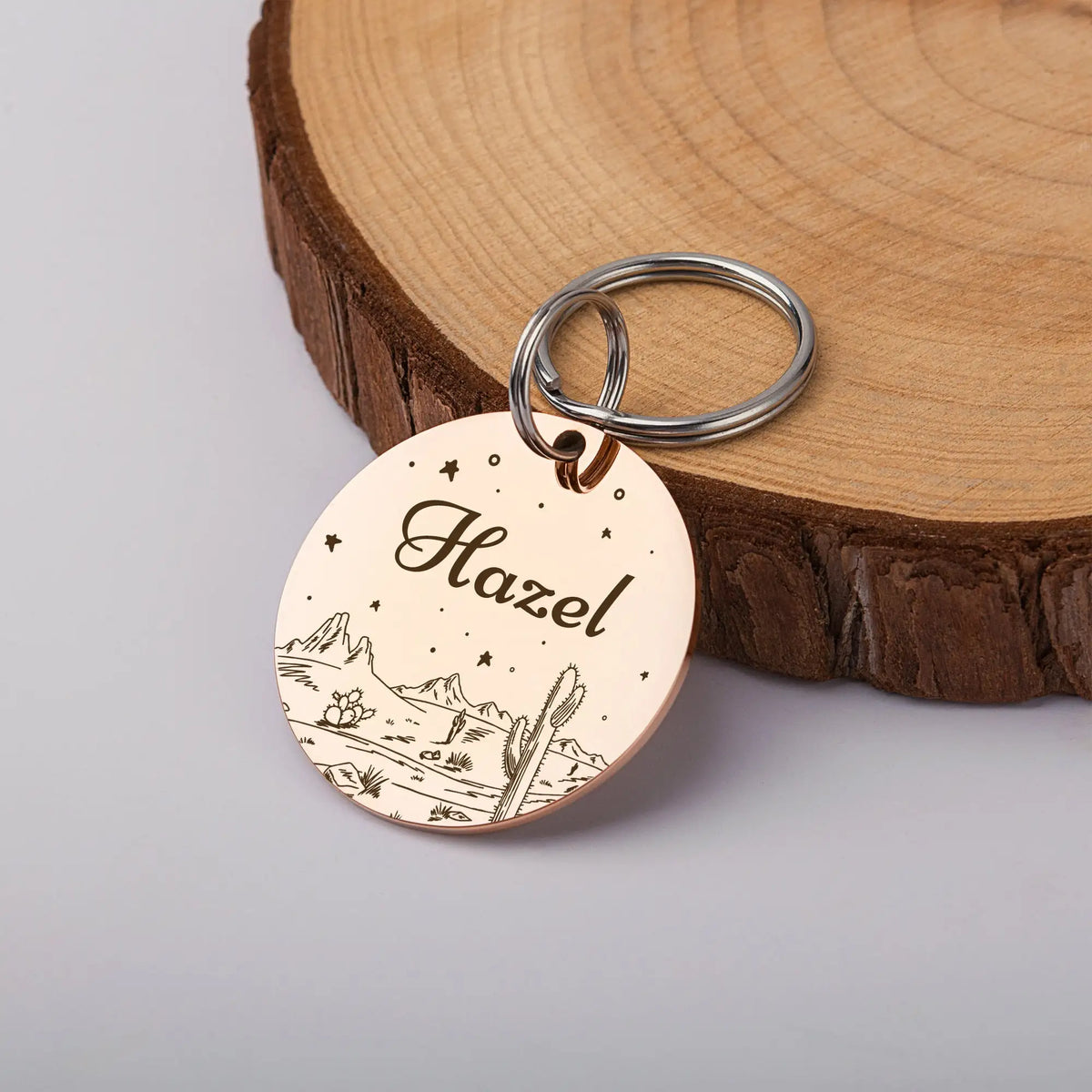 Médaille Chat Ronde Étoiles