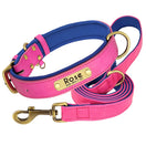 Collier et laisse cuir chien personnalisés