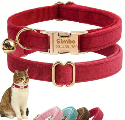 Collier Chat Velours Personnalisé