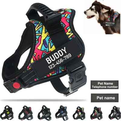 Harnais chien anti-traction personnalisé