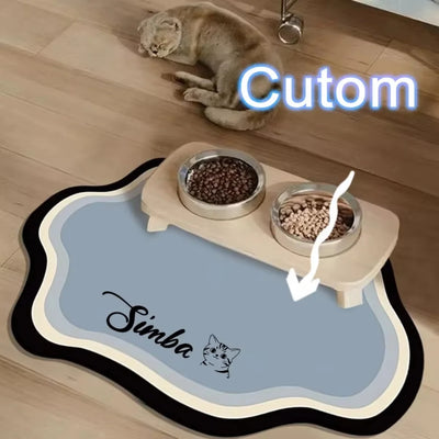 Tapis gamelle chien antidérapant personnalisé