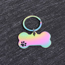 Médaille chien forme os gravée