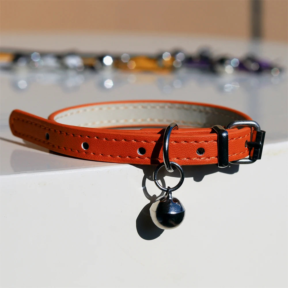 Collier Chat Cuir Rembourré
