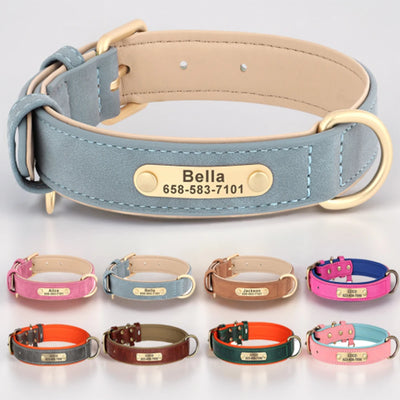 Collier chien cuir anti-perte personnalisé