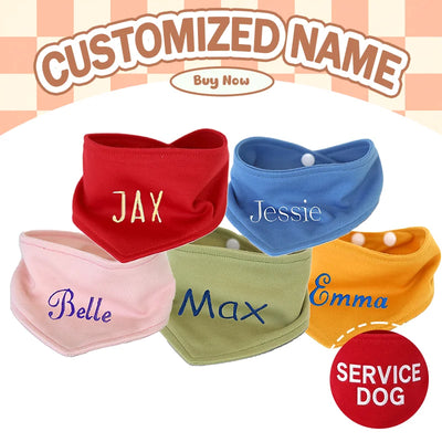 Bandana chien brodé anti-bave