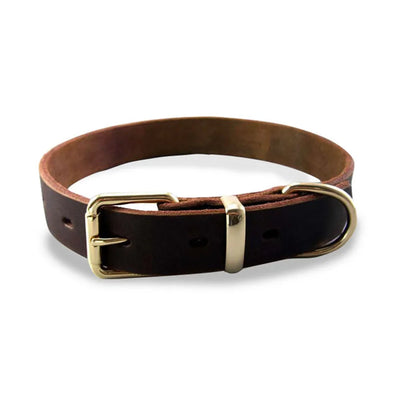 Collier Chien Cuir Marron