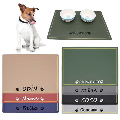 Tapis gamelle chien personnalisé silicone