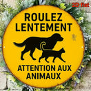 Plaque ralentir attention animaux