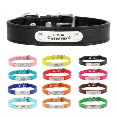 Collier chien cuir personnalisé
