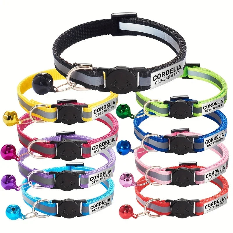 Collier Chat Réfléchissant Personnalisé