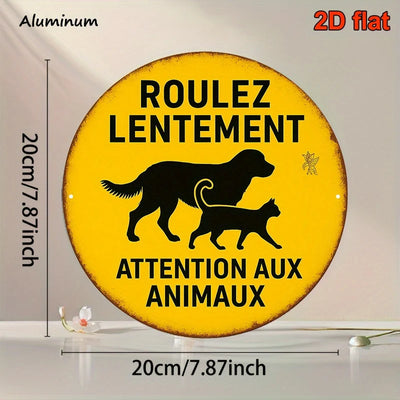 Plaque ralentir attention animaux