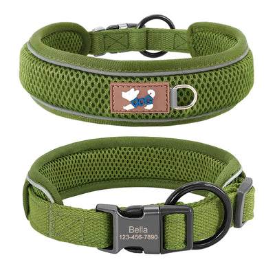Collier chien réfléchissant personnalisé