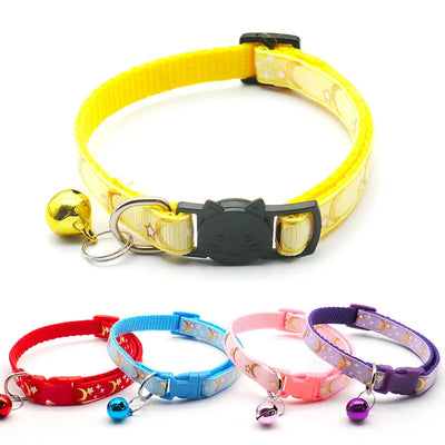 Collier Chat Étoiles et Lune