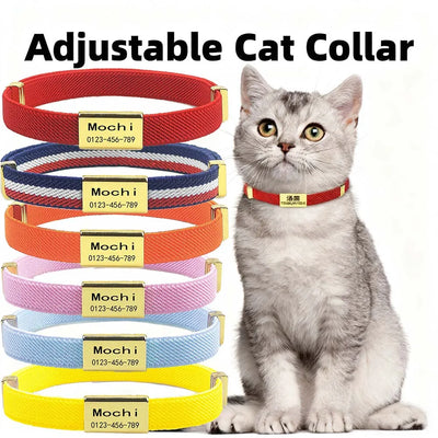 Collier Chat Personnalisable AirTag Carré