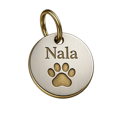 médaille chien gravée