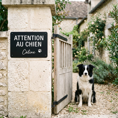 Plaque attention au chien personnalisée — La Patterie