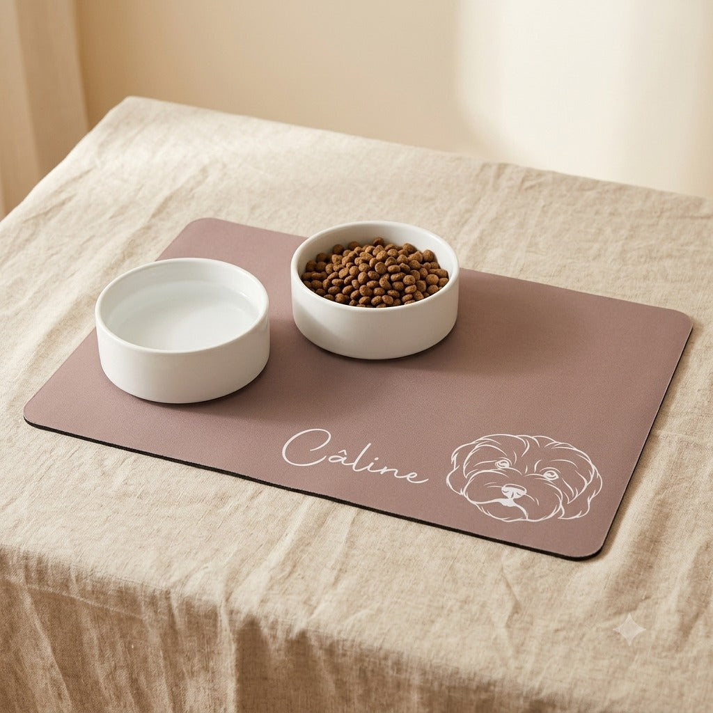 Tapis repas chien personnalisé — La Patterie