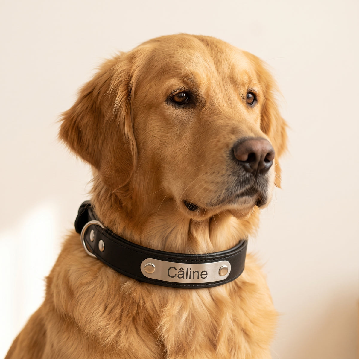 Collier chien cuir personnalisé — La Patterie