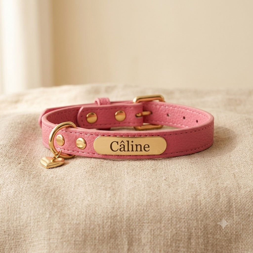 Collier chiot en cuir personnalisé — La Patterie