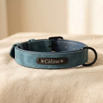 Collier chien cuir patte personnalisé — La Patterie