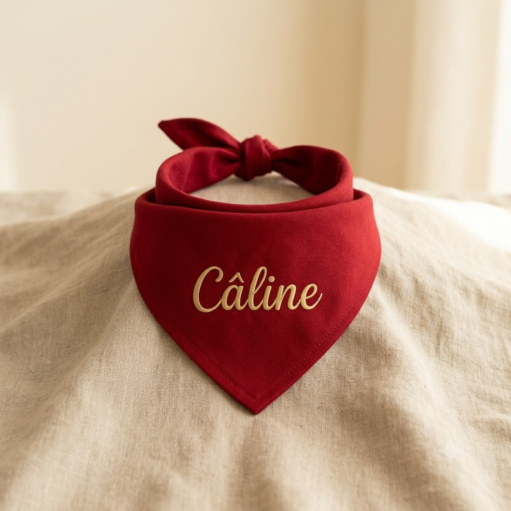 Bandana chien brodé anti-bave — La Patterie