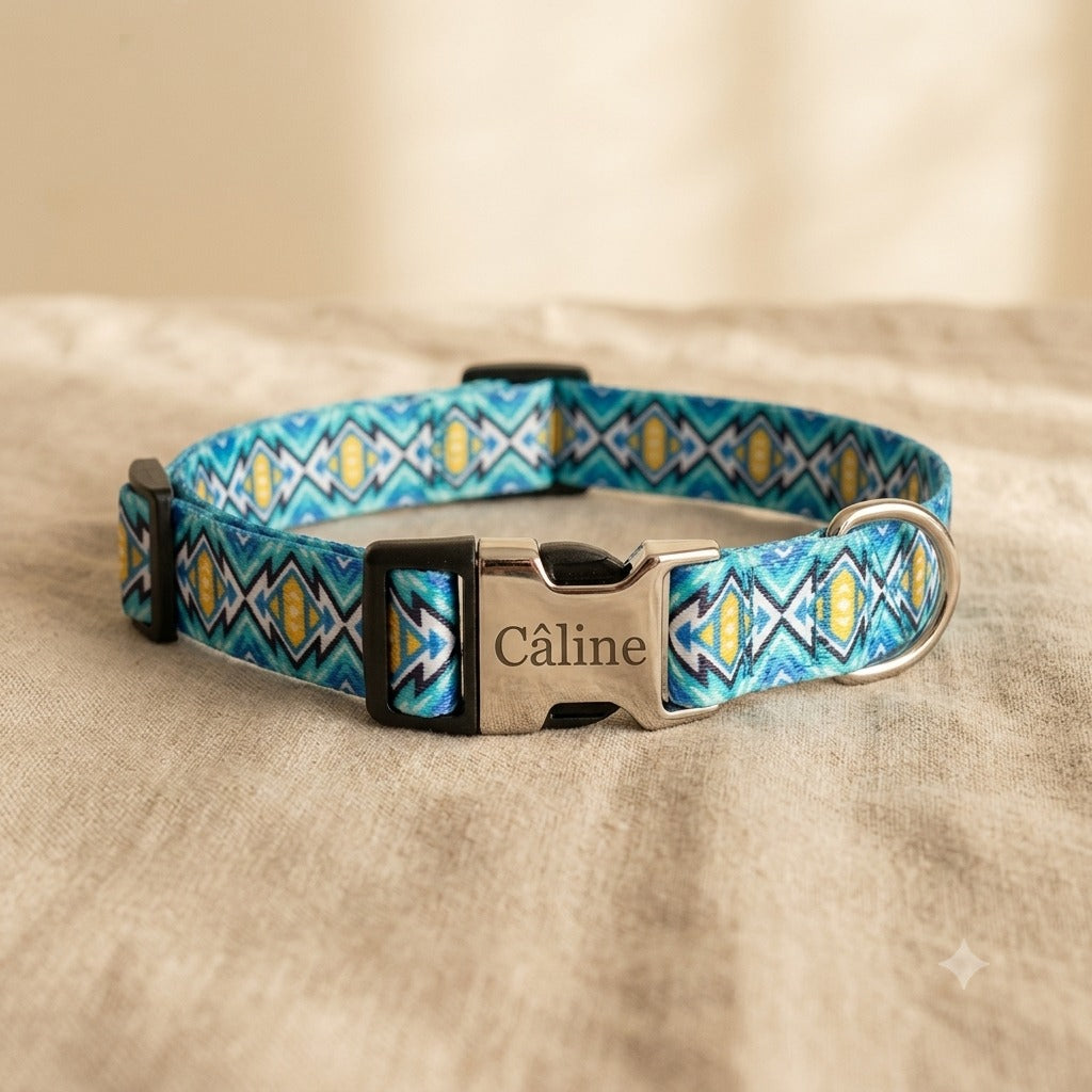 Collier chien nylon imprimé personnalisé — La Patterie