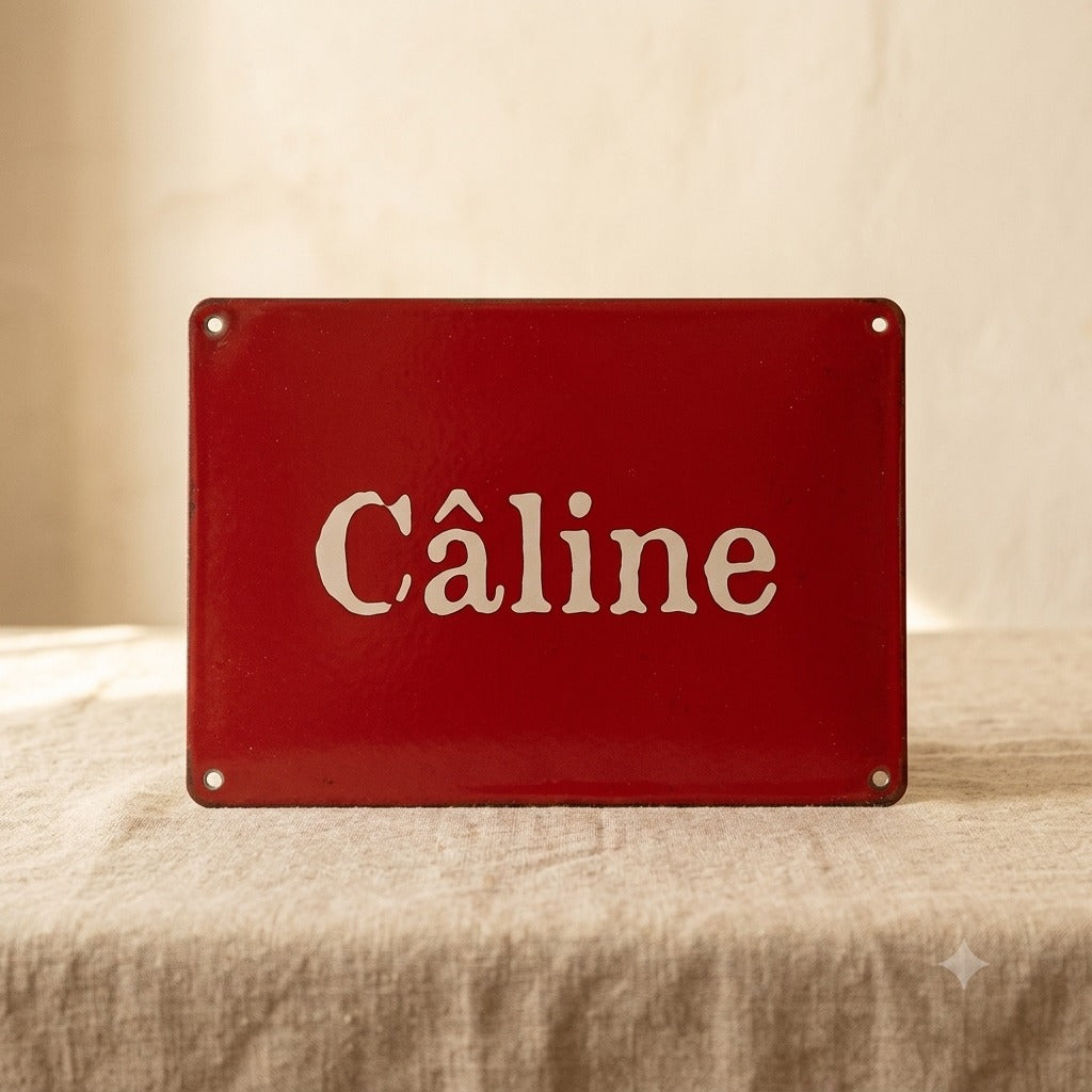 Plaque attention au chien vintage — La Patterie