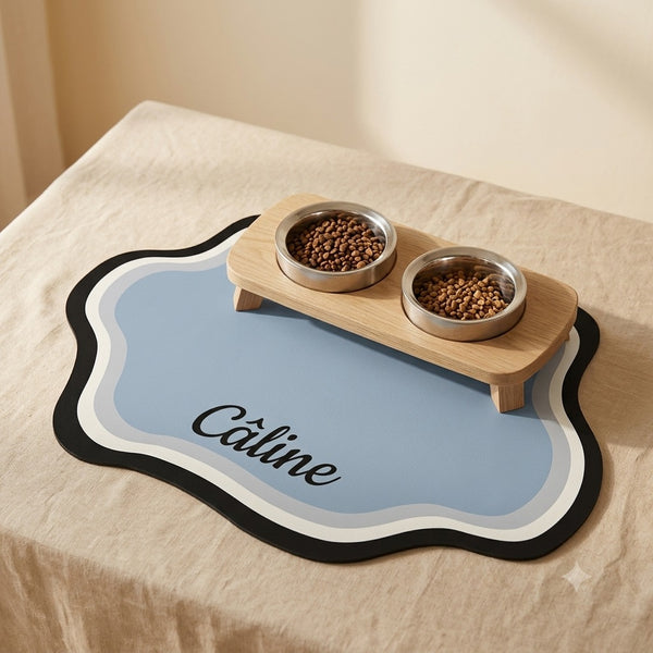 Tapis gamelle chien antidérapant personnalisé