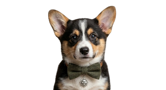 Corgi avec collier de protection personnalisé